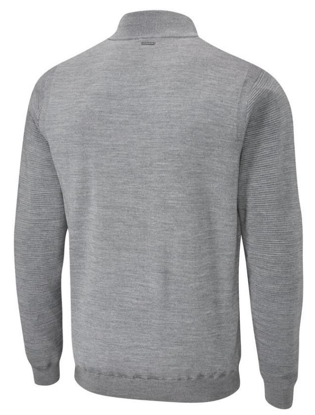 PING Croy Lined Half Zip maglione da uomo, french grey marl
