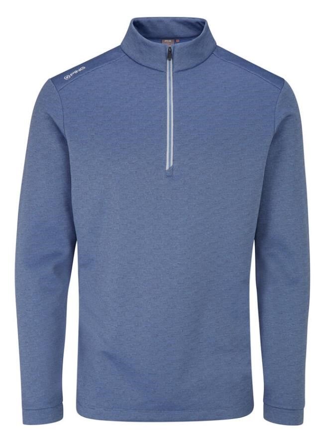PING Bexton Half Zip Fleece felpa da uomo, airforce multi