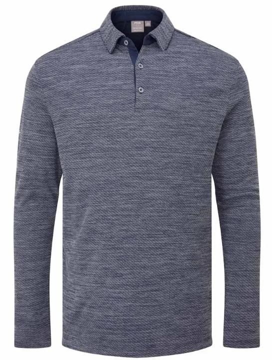 PING Creek polo a maniche lunghe da uomo, navy melange