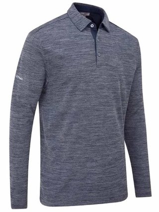 PING Creek polo a maniche lunghe da uomo, navy melange