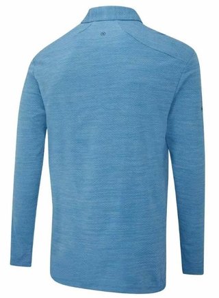 PING Creek polo a maniche lunghe da uomo, tidal blue melange
