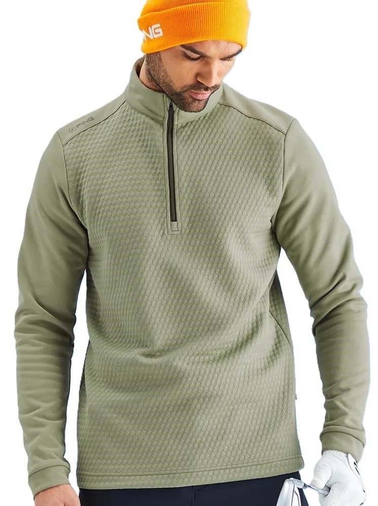 PING Nolan Quarter Zip Fleece felpa da uomo, lichen