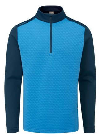PING Nolan Quarter Zip Fleece felpa da uomo, tidal blue/navy