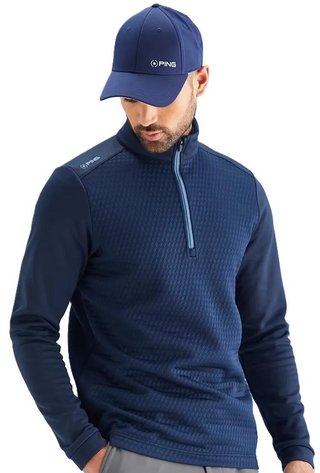PING Nolan Quarter Zip Fleece felpa da uomo, navy