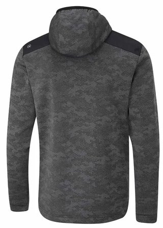 PING Nexa Hooded half zip fleece felpa da uomo, nera