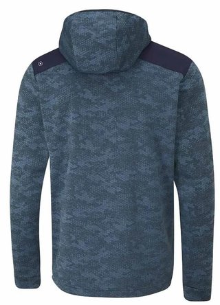 PING Nexa Hooded half zip fleece felpa da uomo, blue fusion/navy