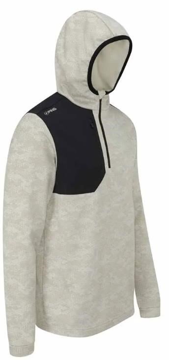 PING Nexa Hooded half zip fleece felpa uomo, willow/black