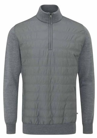 PING Connell Hybrid quarter-zip maglione da uomo, french grey marl