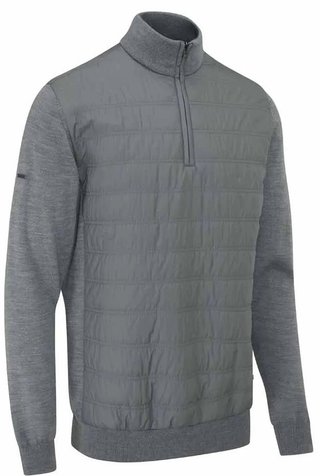 PING Connell Hybrid quarter-zip maglione da uomo, french grey marl