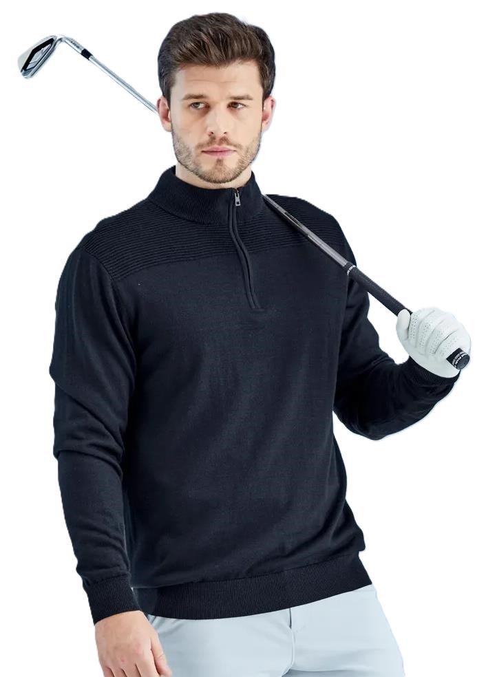 PING Dorset Quarter zip maglione da uomo, blu navy