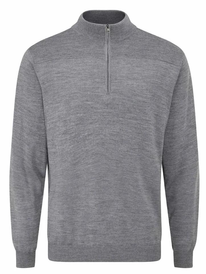PING Dorset Quarter zip maglione da uomo, french grey marl