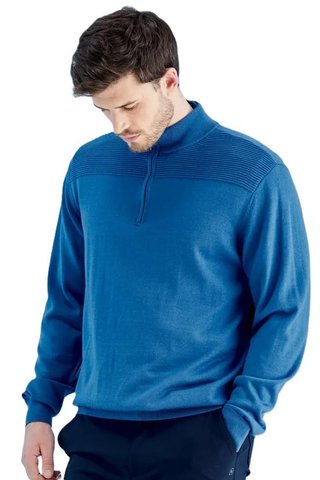 PING Dorset Quarter zip maglione da uomo, tidal blue