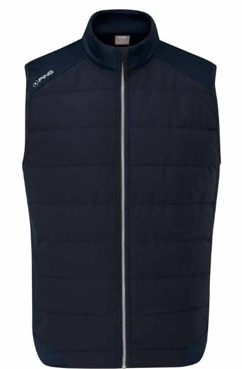 PING Aiden Hybrid fleece gilet da uomo, blu navy