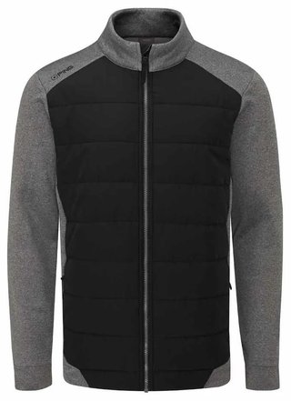 PING Aiden Hybrid fleece giacca da uomo, asphalt marl/nero