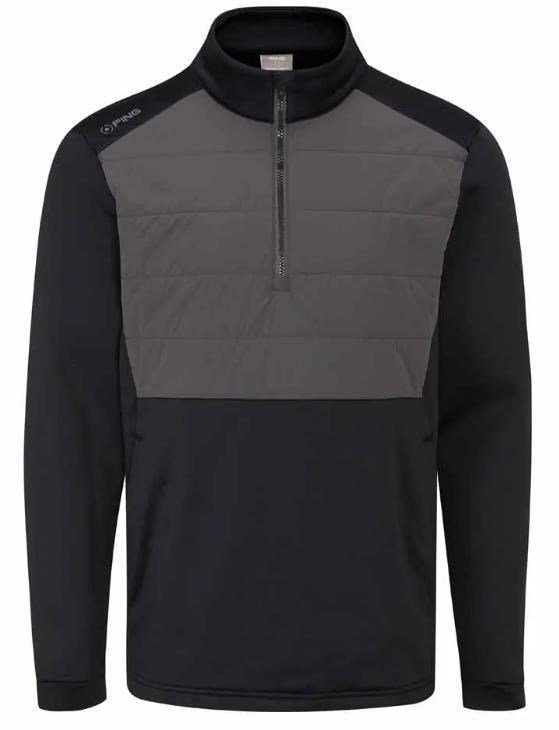 PING Astbury fleece giacca da uomo, nero/asfalto