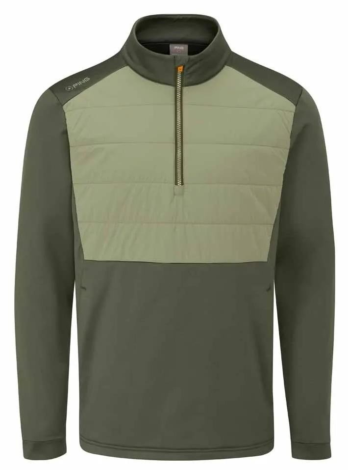 PING Astbury fleece giacca uomo, dark olive/lichen
