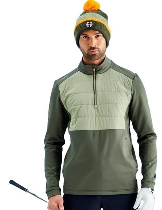 PING Astbury fleece giacca uomo, dark olive/lichen