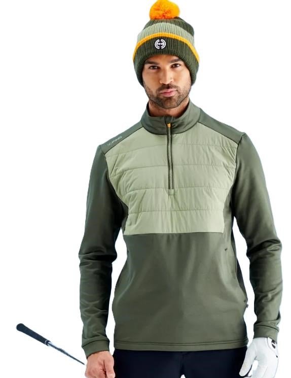 PING Astbury fleece giacca uomo, dark olive/lichen