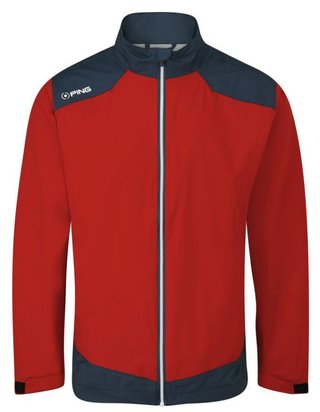 PING AquaDrive Waterproof giacca impermeabile da uomo, classic red/oxford blue