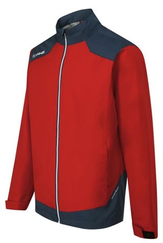 PING AquaDrive Waterproof giacca impermeabile da uomo, classic red/oxford blue