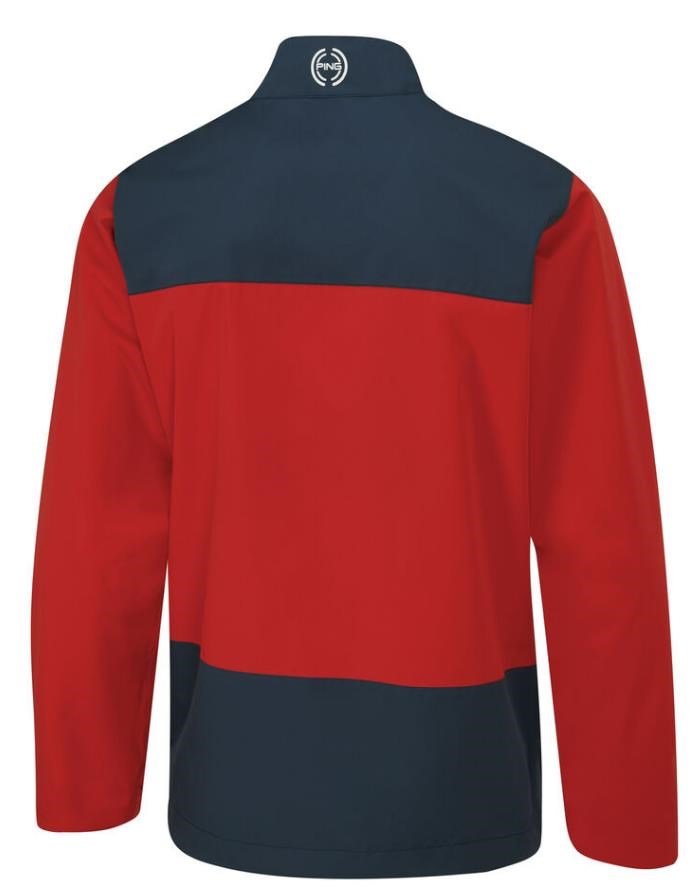 PING AquaDrive Waterproof giacca impermeabile da uomo, classic red/oxford blue