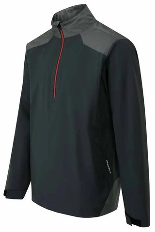 PING AquaDrive Half-Zip giacca impermeabile da uomo, nero/asfalto