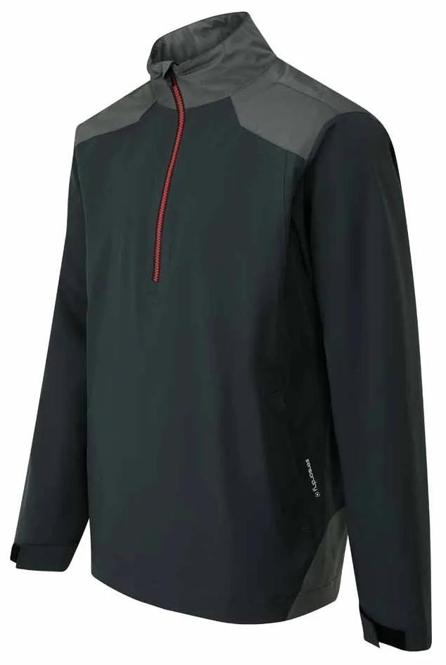 PING AquaDrive Half-Zip giacca impermeabile da uomo, nero/asfalto