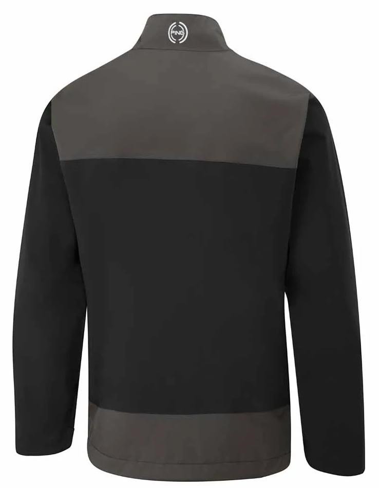 PING AquaDrive Half-Zip giacca impermeabile da uomo, nero/asfalto