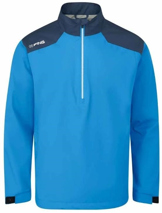 PING AquaDrive Half-Zip giacca impermeabile da uomo, brilliant blue/oxford blue
