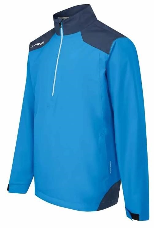 PING AquaDrive Half-Zip giacca impermeabile da uomo, brilliant blue/oxford blue