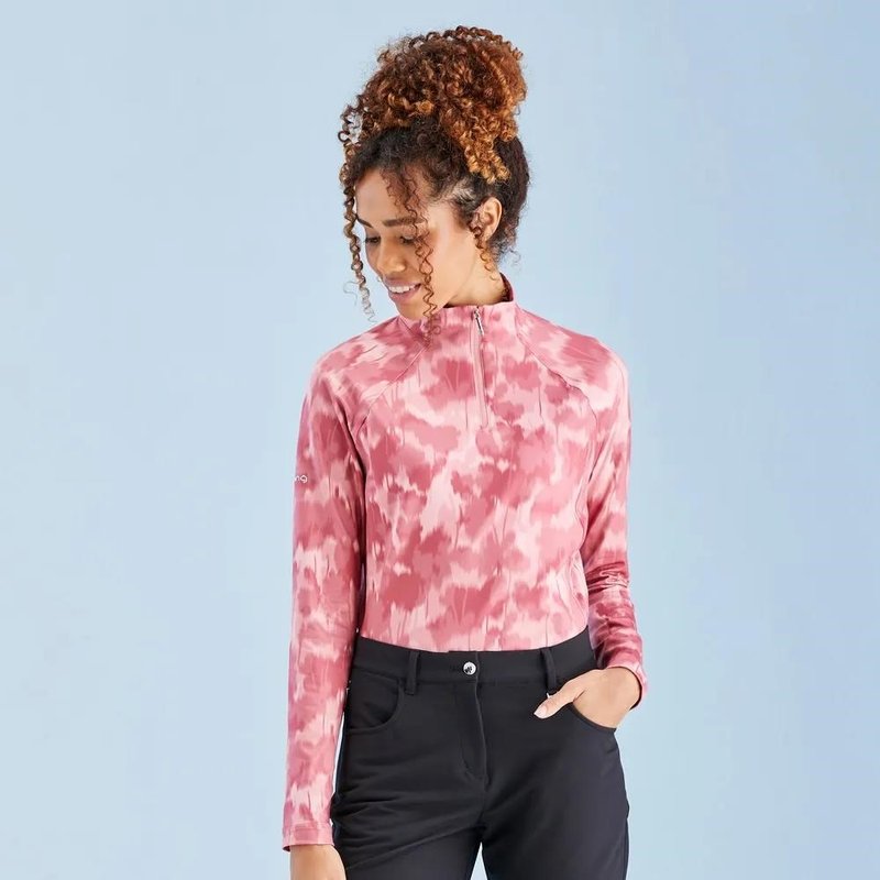 PING Jasmine Printed Long Sleeve top da donna, rose multi
