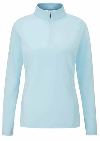 PING Aveline Half Zip felpa a maniche lunghe da donna, crystal blue