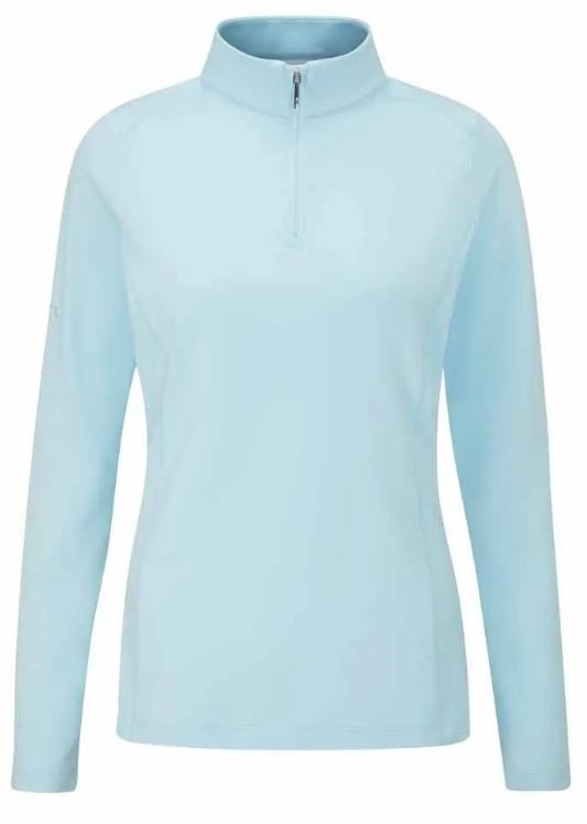 PING Aveline Half Zip felpa a maniche lunghe da donna, crystal blue