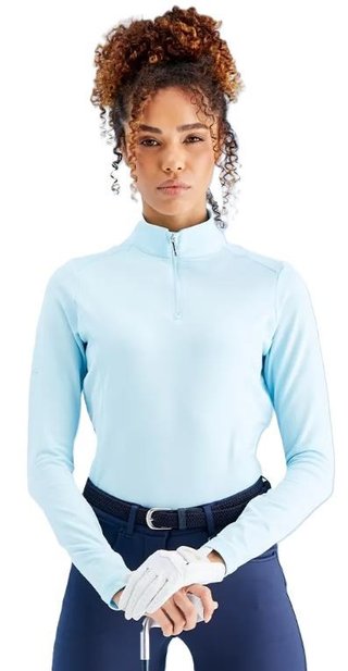 PING Aveline Half Zip felpa a maniche lunghe da donna, crystal blue