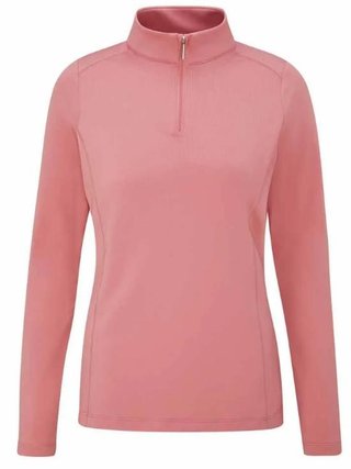 PING Aveline Half Zip camicia da donna a maniche lunghe, rosa tenue