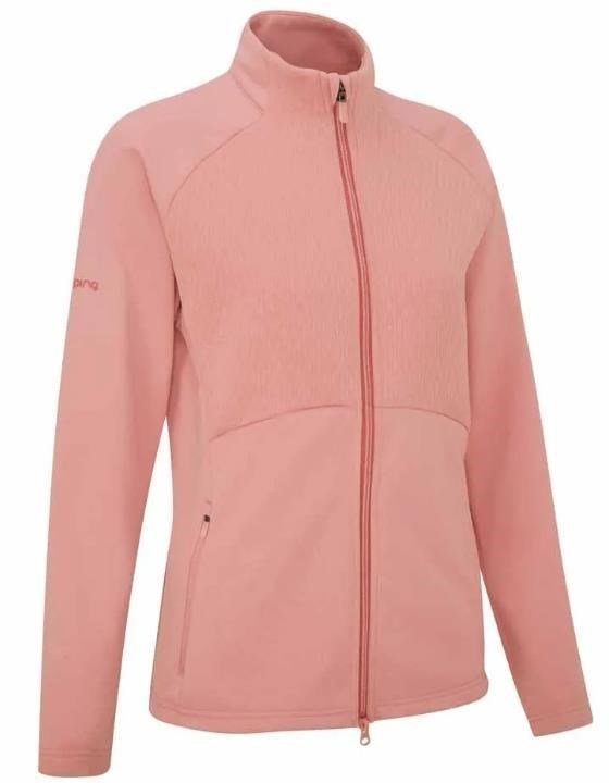 PING Catherine Full Zip Fleece felpa da donna, rosa tenue