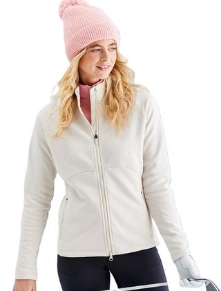 PING Catherine Full Zip Fleece felpa da donna, chalk