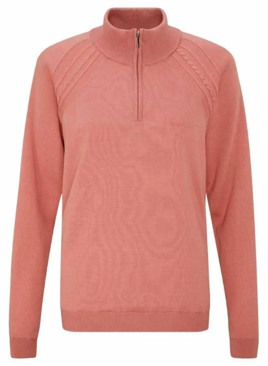 PING Melodie Half-zip lined maglione da donna con fodera, rosa tenue