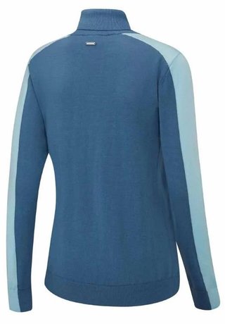 PING Lockett Roll neck maglione da donna, blue fusion/crystal blue