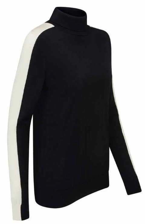 PING Lockett Roll neck maglione da donna, nero/chalk