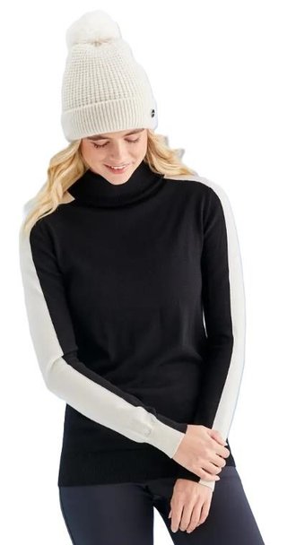 PING Lockett Roll neck maglione da donna, nero/chalk