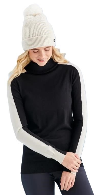 PING Lockett Roll neck maglione da donna, nero/chalk