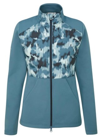 PING Clare Zoned fleece giacca da donna, blue fusion/navy multi