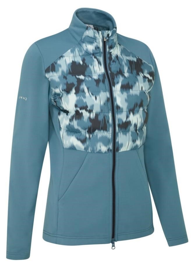 PING Clare Zoned fleece giacca da donna, blue fusion/navy multi