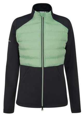 PING Clare Zoned fleece giacca donna, black/eucalyptus multi