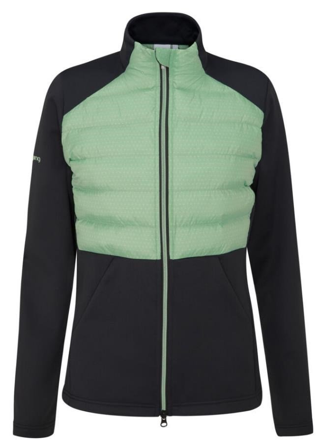 PING Clare Zoned fleece giacca donna, black/eucalyptus multi