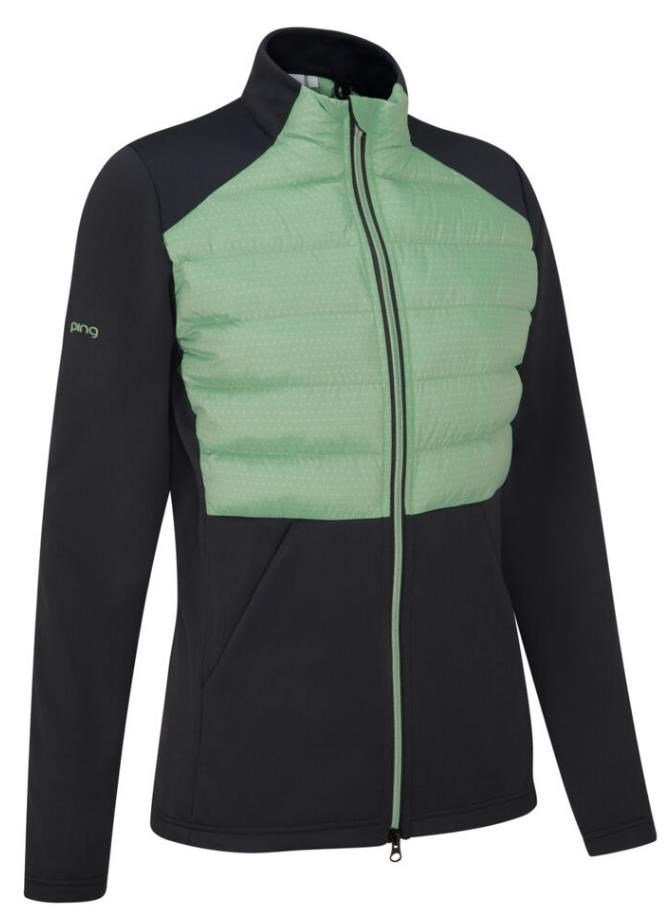 PING Clare Zoned fleece giacca donna, black/eucalyptus multi