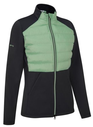 PING Clare Zoned fleece giacca donna, black/eucalyptus multi