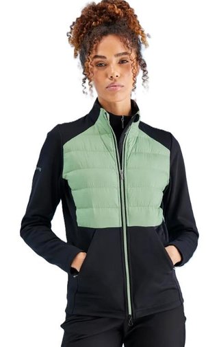 PING Clare Zoned fleece giacca donna, black/eucalyptus multi