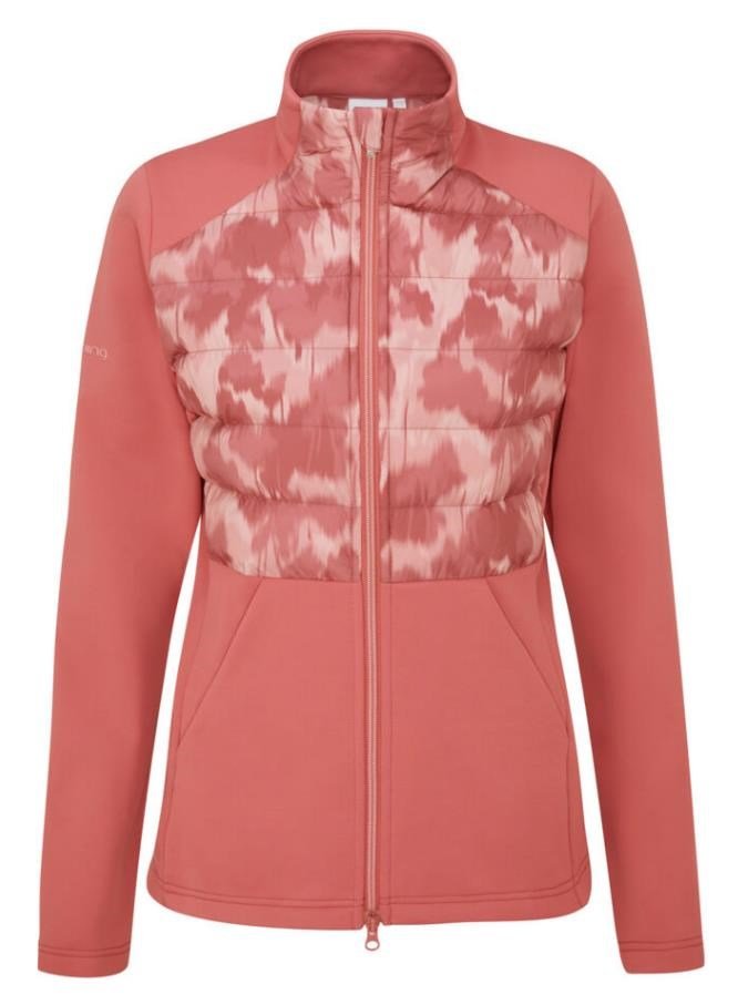 PING Clare Zoned fleece giacca da donna, rosa/rose multi